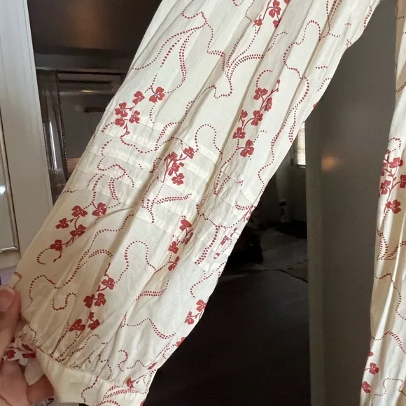 Per Una Cream and Red Long Sleeve Dress - Picture 4 of 6